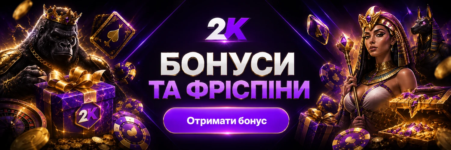 Бонуси та фріспіни 2K Casino